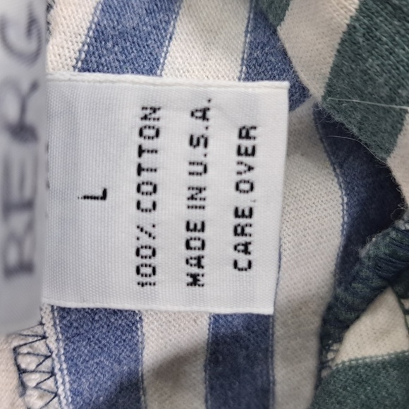 Vintage Red Camel Women's LG green & blue casual striped hooded t-shirt - Picture 7 of 7